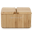 Bamboo flavoring box bamboo wooden square storage box bamboo flavoring pot bamboo tea canister with cover