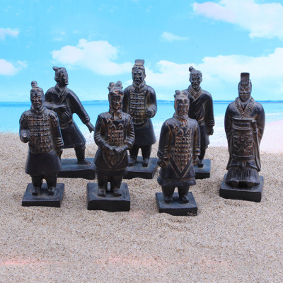 Manufacturers direct tree ancient Chinese soldiers/terracotta warriors figures psychological sand game resin handicrafts