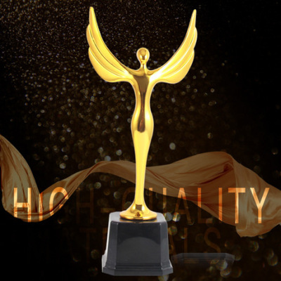 Creative personality custom trophy plastic Oscar statuette customized angel goddess flying tattoo custom
