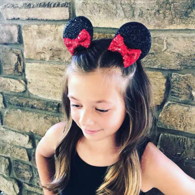2020 Ins Hot Style Hair Accessories Baby Cartoon Mickey Mouse and Mickey Mouse sequins hairpin hair clip Headpiece