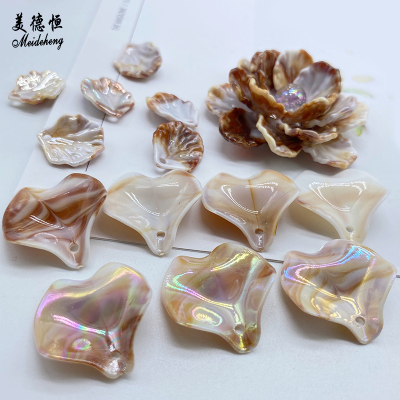 DIY acrylic small cabbage leaf color plating color two styles of accessories checking earrings retro style