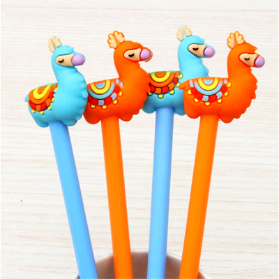 Factory Direct Sales Korean Creative Cartoon Alpaca Shape Gel Pen Soft Glue Signature Pen Creative Student Stationery