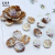 DIY acrylic small cabbage leaf color plating color two styles of accessories checking earrings retro style