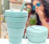 New straw Silicone Coffee Cup folding Water Cup Pocket cup folding Water Cup