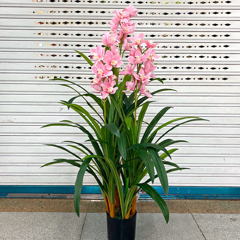 仿真兰花盆栽 仿真植物落地盆栽大型客厅盆景假花 塑料装饰花