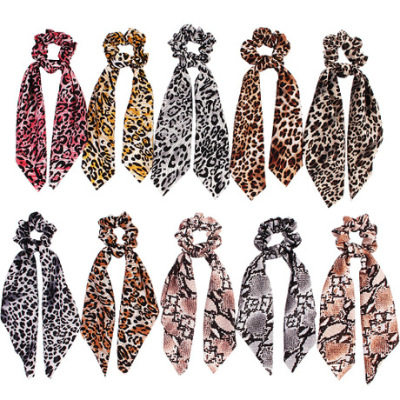 MIZI Print Ribbon Headband Amazon new Trade fashion Leopard Print Ribbon Elastic hair accessories