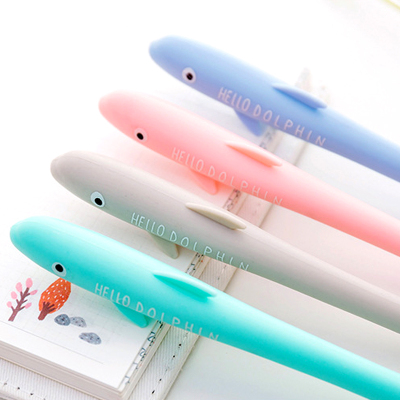 Creative Cartoon Whale Shape Gel Pen Dolphin Black Gel Ink Pen Shark Appearance Signature Pen Student Stationery