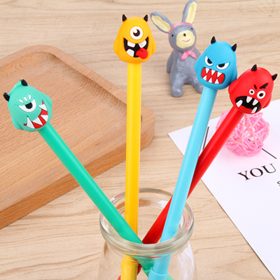 Factory Direct Sales Korean Style Creative Cartoon Tooth Monster Gel Pen Soft Glue Signature Pen Creative Student Stationery