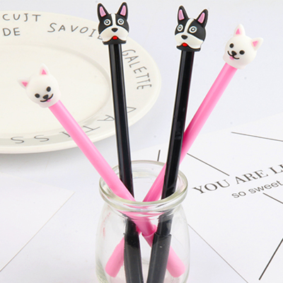 Factory Direct Sales Korean Creative Cartoon Husky Puppy Gel Pen Soft Glue Signature Creative Student Stationery