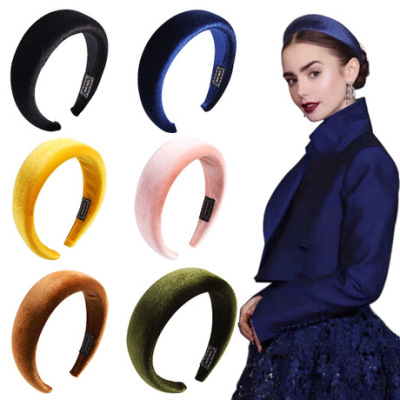 Curious Read Korean version of the new fashion Ins hair sponge Hair Hoop Ladies Wide-Brimmed Headband Wholesale B83 cross-border headwear