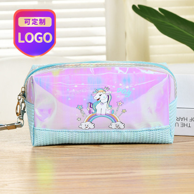 2020 new women's bag unicorn matching base fantasy octagonal bag laser shooter bag makeup bag can be customized