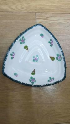 Ceramic plate hand-painted plate handle plate fruit plate heart plate baking plate gift plate salad plate taste plate plate