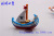 Mediterranean resin decorates Caribbean pirate ship home furnishing white pirate sailboat