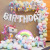 Popular unicorn macaron latex balloon chain stand unicorn rainbow smiley birthday party party