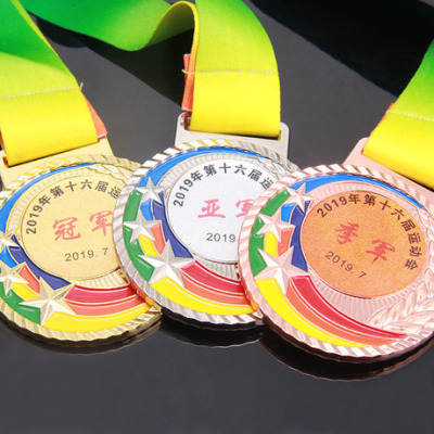 Individual metal MEDALS customized zinc three five-metal star metal MEDALS customized electroplating gold and silver metal MEDALS