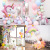 Popular unicorn macaron latex balloon chain stand unicorn rainbow smiley birthday party party