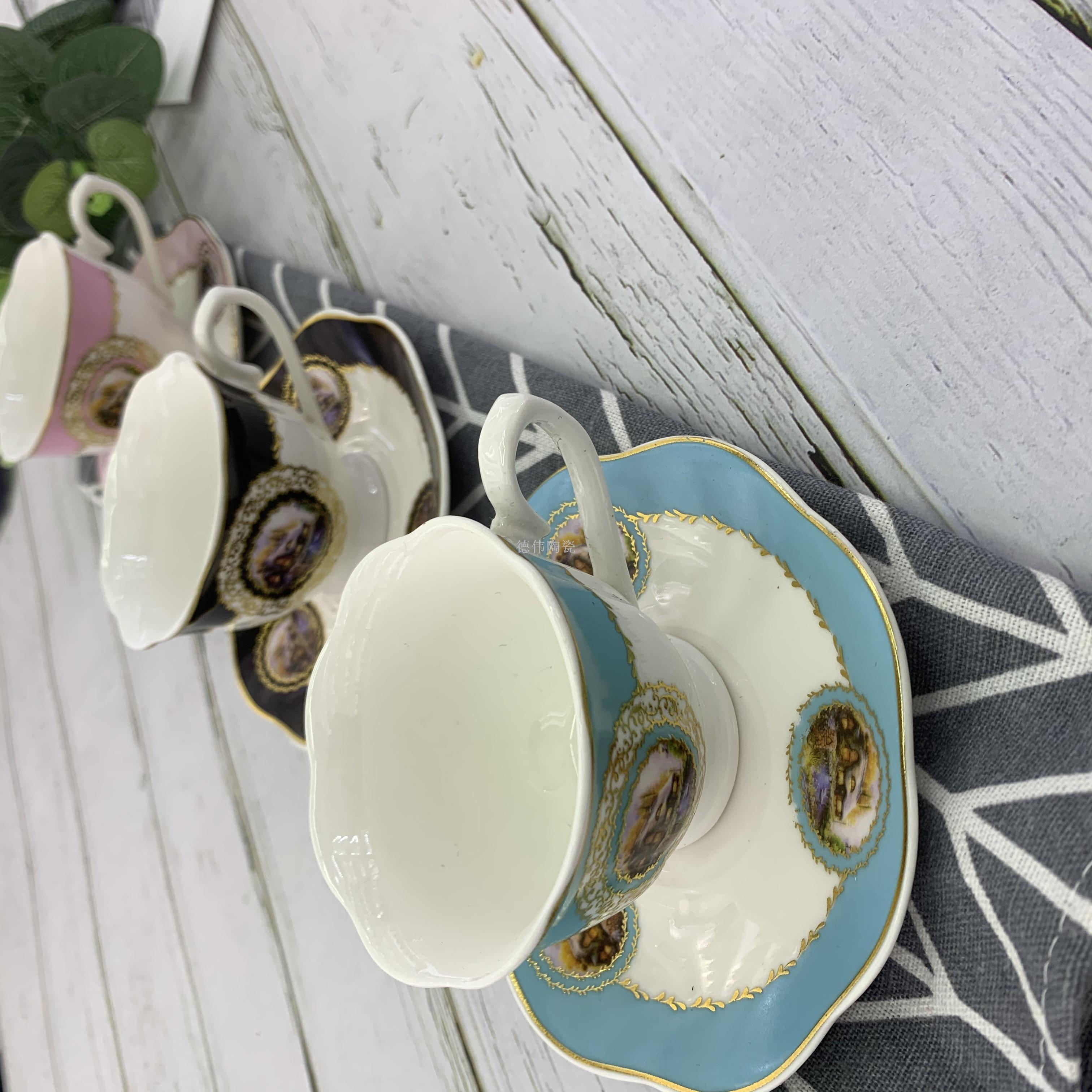 陶瓷咖啡杯碟欧式骨瓷咖啡杯碟咖啡杯高档陶瓷杯出口杯碟