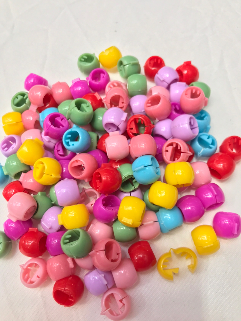 小号豆豆夹发束夹可爱宝宝女孩塑料发夹流行饰品彩色泫雅风地摊