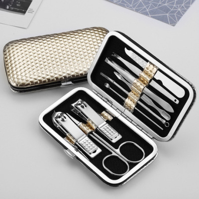 Nail Scissors Suit 9 Sets of Local Gold Nail Clippers Nine-Piece Set Nail Clippers Beauty Tools Set Wholesale