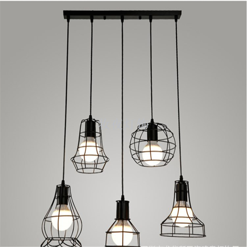 现代简约loft创意个性餐厅吧台铁艺工业风小吊灯客厅餐吊灯饰