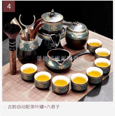 Ceramic tea set teacup teapot travel tea set Ceramic cover bowl jingdezhen kung fu tea set tea tray tea canister