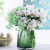 Retro Golden Edged Glass Vase Green Transparent Hydroponic Living Room Flower Arrangement Dried Flower Home Decoration