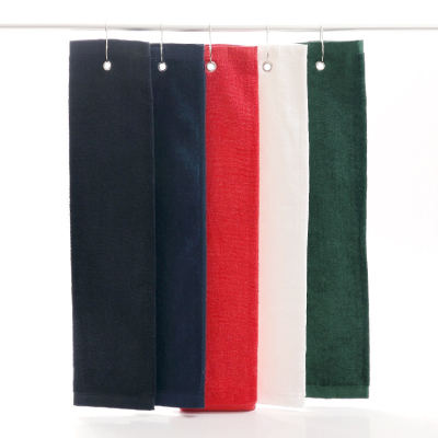 Golf towel pure cotton cut velvet outdoor towel with sport towel hook can be fixed logo40*60