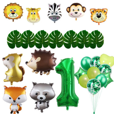 Cross - border hot style forest animal balloon children 's birthday party decorated a balloon set aluminum film balloon wholesale