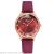 A new style cut glass colored stud strap watch for ladies and students quartz watch
