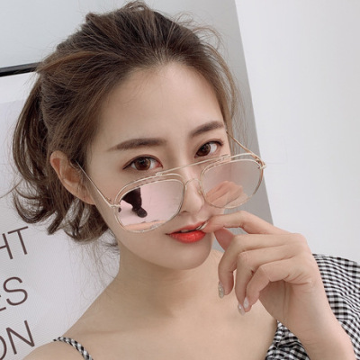 New gm color film instrument toad glasses wholesale retro double beam outdoor metal lady boyfriend