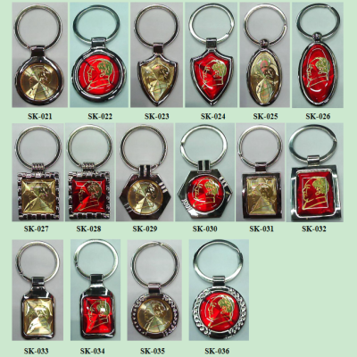 Chairman's PU Leather Keychain Red Tourist Souvenir Gift Gift Metal Alloy Flat Keychain