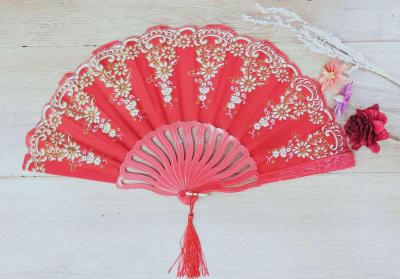 Wei-sheng craft pole Chinese style folding plastic fan dance gift.