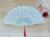 White Chinese style silver powder fan silk cloth fan plastic dance fan elegant gift fan top ladies folding fan foreign trade fan