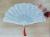 White Chinese style silver powder fan silk cloth fan plastic dance fan elegant gift fan top ladies folding fan foreign trade fan