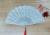 White Chinese style silver powder fan silk cloth fan plastic dance fan elegant gift fan top ladies folding fan foreign trade fan