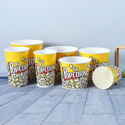 Manufacturers produce disposable paper bucket a variety of specifications can be customized disposable popcorn cups paper cups