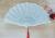 White Chinese style silver powder fan silk cloth fan plastic dance fan elegant gift fan top ladies folding fan foreign trade fan