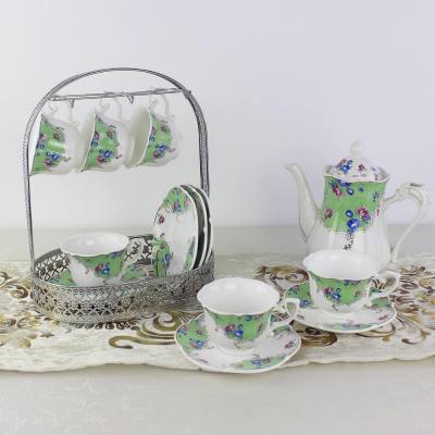 European Style Coffee Cup and Saucer Set Palace Style High-Grade Bone China Tea Set Black Tea Cup British Style Ceramics Water Cup