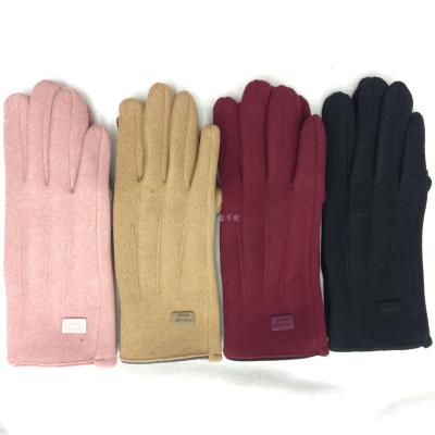 New style warm gloves for women in autumn and winter touch screen and plush thickened winter winter winter cycling outdo