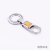 Zinc alloy fashion label auto double ring key chain spring hook waist padlock clasp