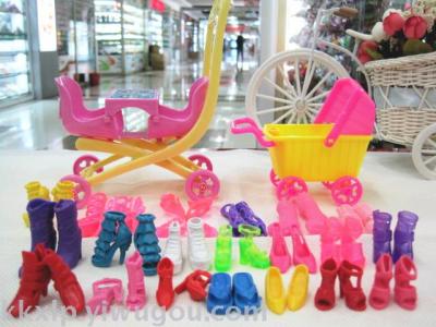 Play every house doll shoes high-heeled shoes dance shoes high boots doll ballet shoes baby doll cart wholesale custom