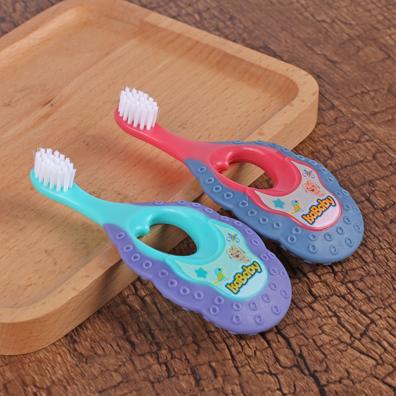 Baby Toothbrush 1-2 Years Old Children 0 to 3 Infants Soft Fur Baby 5 Silicone One Or Two Half Nipple