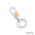Zinc alloy fashion label auto double ring key chain spring hook waist padlock clasp