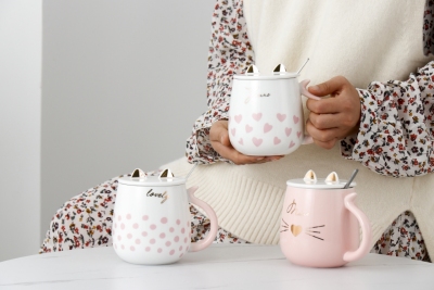 New home fashion mug cat fired cutie tail milk mug coffee mug