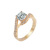 Ring Fashion Rose Golden Ring Closed Personalized Ornament Zircon Simulation Diamond Ring Gift Factory Direct Sales Ring