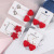 Sterling Silver Needle Red Peach Heart Eardrops Temperament Heart-Shaped Earrings Personal Korean Style Five-Pointed Star Female Online Influencer Earrings Wholesale