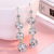 925 Silver Network Red Pink Girl Earrings Long Tassel Crystal Slim-Looking Face Circle Earrings Earrings Wholesale