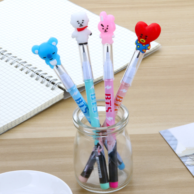 Creative Cartoon Animal BTS Pencil Sharpening-Free Pencil Cute Propelling Pencil Primary School Student Cartoon Bullet