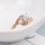 Ring Fashion Rose Golden Ring Closed Personalized Ornament Zircon Simulation Diamond Ring Gift Factory Direct Sales Ring