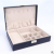 Leather double deck household jewelry head jewelry box bracelet necklace stud ring earring box storage box